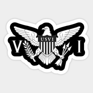 USVI FLAG - Virgin islands Flag B & W  -  Fresh logo Sticker